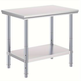 Stainless steel preparation table, heavy-duty metal workbench, kitchen garage dining room backyard commercial workstation (two styles) (Category: Without wheels)